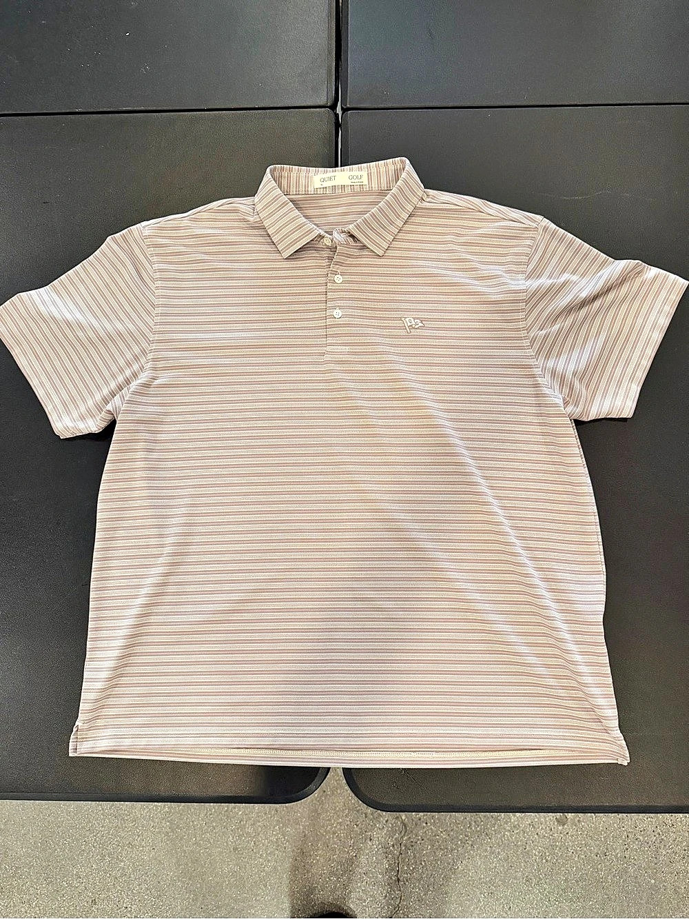 Quiet Golf Men's Striped Polo Size